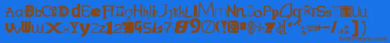 Labmix Font – Brown Fonts on Blue Background