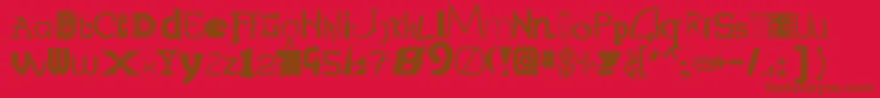 Fonte Labmix – fontes marrons em um fundo vermelho