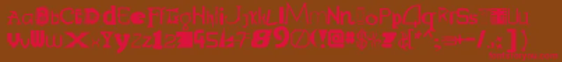 Labmix-Schriftart – Rote Schriften auf braunem Hintergrund