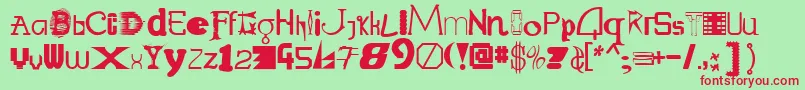 Labmix Font – Red Fonts on Green Background