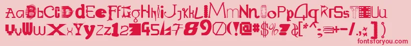 フォントLabmix – ピンクの背景に赤い文字