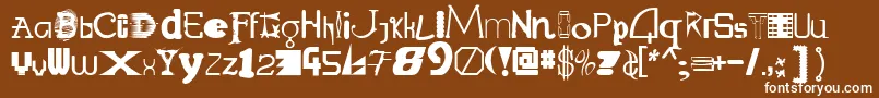 Saiba mais sobre a fonte Labmix Fonte Labmix – fontes brancas em um fundo marrom