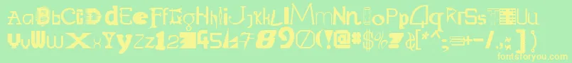 Labmix Font – Yellow Fonts on Green Background