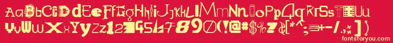 Labmix Font – Yellow Fonts on Red Background
