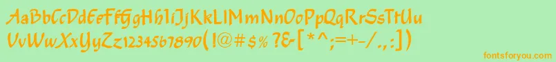 fuente SomersetRegular – Fuentes Naranjas Sobre Fondo Verde