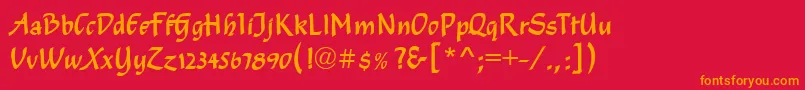 SomersetRegular Font – Orange Fonts on Red Background