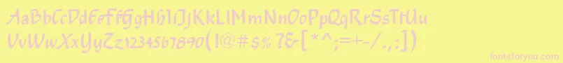Więcej informacji o czcionce SomersetRegular Czcionka SomersetRegular – różowe czcionki na żółtym tle