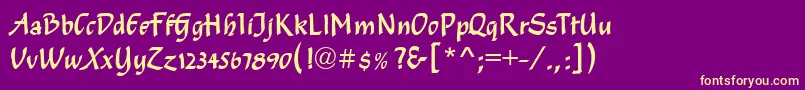SomersetRegular-Schriftart – Gelbe Schriften auf violettem Hintergrund