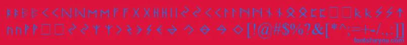 ElderFuthark Font – Blue Fonts on Red Background