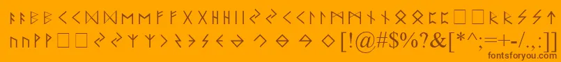 Fonte ElderFuthark – fontes marrons em um fundo laranja