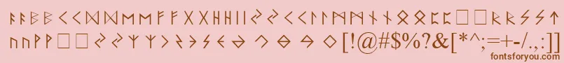 ElderFuthark-fontti – ruskeat fontit vaaleanpunaisella taustalla