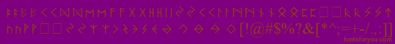 Шрифт ElderFuthark – коричневые шрифты на фиолетовом фоне