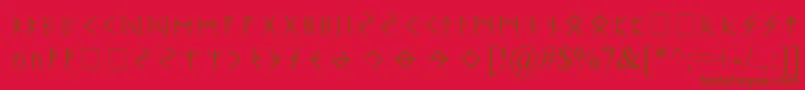 フォントElderFuthark – 赤い背景に茶色の文字