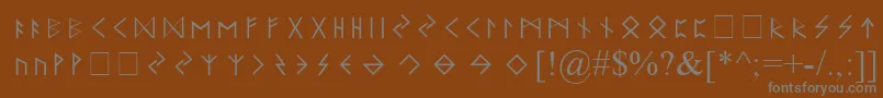 フォントElderFuthark – 茶色の背景に灰色の文字