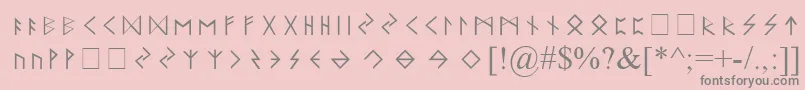 ElderFuthark Font – Gray Fonts on Pink Background