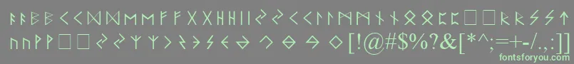 More about ElderFuthark Font ElderFuthark Font – Green Fonts on Gray Background
