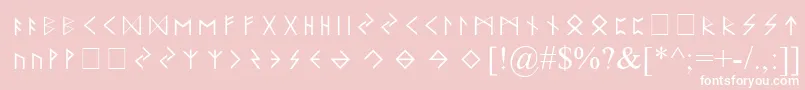 ElderFuthark Font – White Fonts on Pink Background