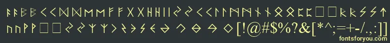 ElderFuthark Font – Yellow Fonts on Black Background