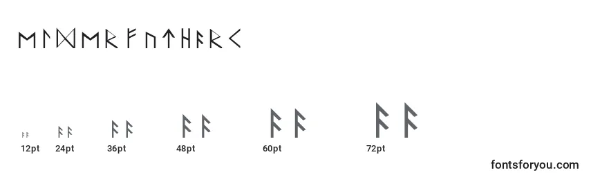 ElderFuthark Font Sizes