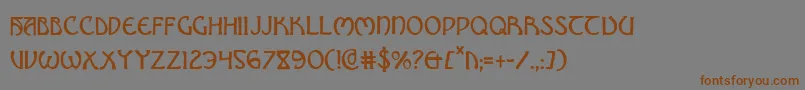 フォントBrinathync – 茶色の文字が灰色の背景にあります。