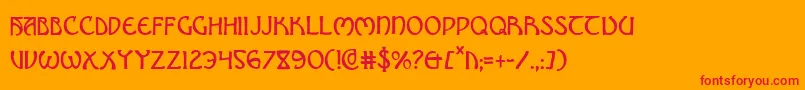 Brinathync Font – Red Fonts on Orange Background