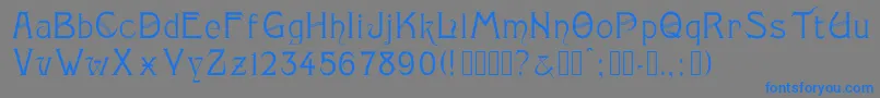 フォントMonopol – 灰色の背景に青い文字