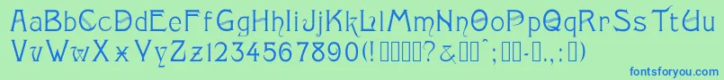 フォントMonopol – 青い文字は緑の背景です。