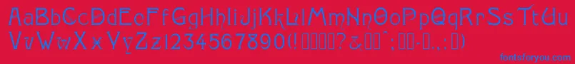 フォントMonopol – 赤い背景に青い文字