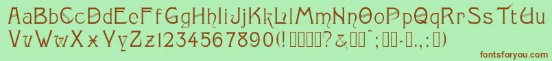 Шрифт Monopol – коричневые шрифты на зелёном фоне