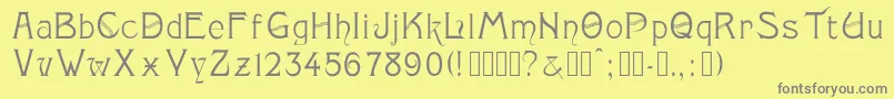 フォントMonopol – 黄色の背景に灰色の文字