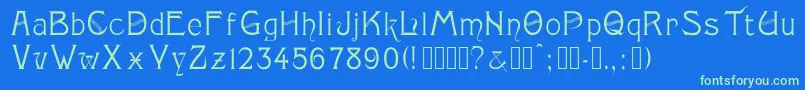 Шрифт Monopol – зелёные шрифты на синем фоне