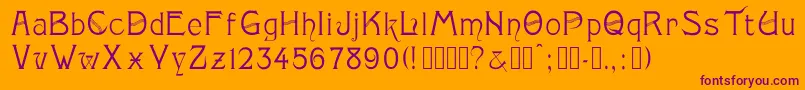 Monopol Font – Purple Fonts on Orange Background