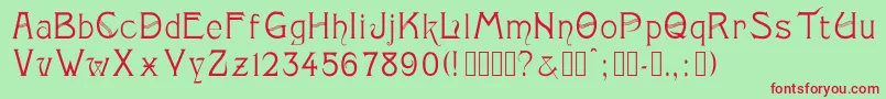 フォントMonopol – 赤い文字の緑の背景