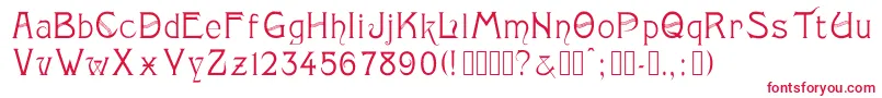 フォントMonopol – 白い背景に赤い文字