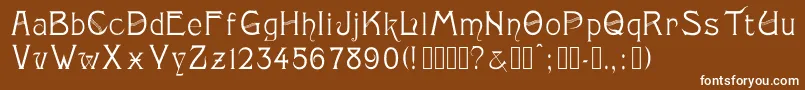 フォントMonopol – 茶色の背景に白い文字