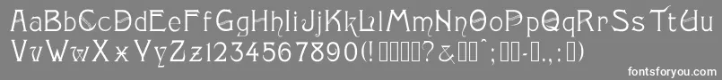 Monopol-Schriftart – Weiße Schriften auf grauem Hintergrund