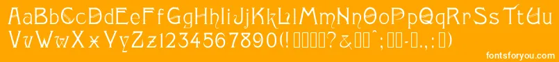 フォントMonopol – オレンジの背景に白い文字