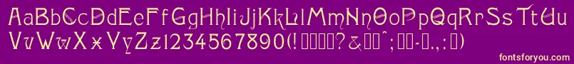 Monopol Font – Yellow Fonts on Purple Background