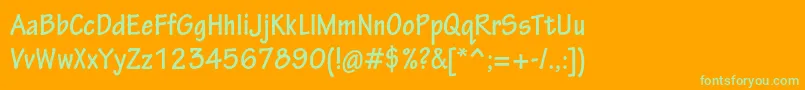 TektonproBoldcond Font – Green Fonts on Orange Background