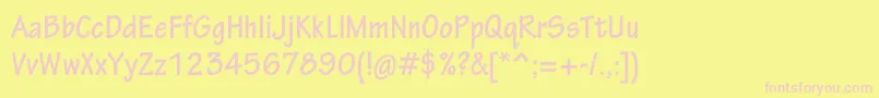 TektonproBoldcond-fontti – vaaleanpunaiset fontit keltaisella taustalla