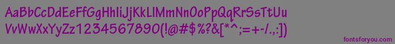 フォントTektonproBoldcond – 紫色のフォント、灰色の背景