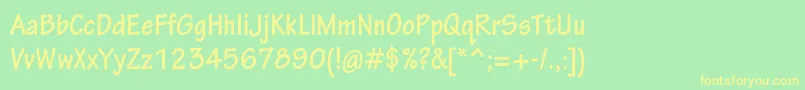 TektonproBoldcond Font – Yellow Fonts on Green Background