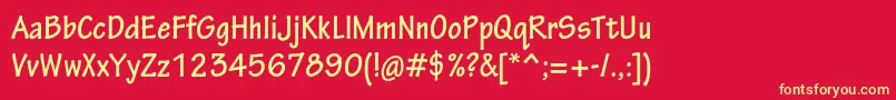 TektonproBoldcond Font – Yellow Fonts on Red Background