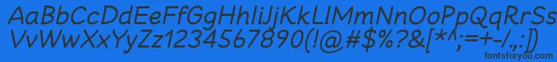 CheeronstaRegularItalic Font – Black Fonts on Blue Background