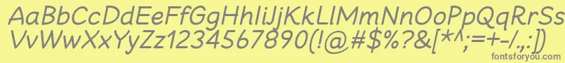 フォントCheeronstaRegularItalic – 黄色の背景に灰色の文字
