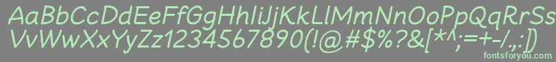 CheeronstaRegularItalic Font – Green Fonts on Gray Background