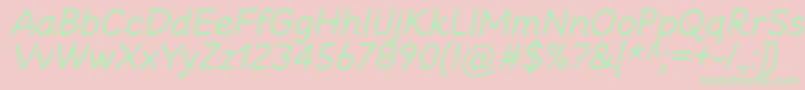 Fonte CheeronstaRegularItalic – fontes verdes em um fundo rosa