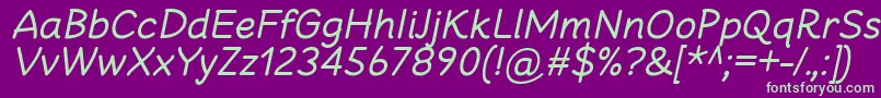 CheeronstaRegularItalic Font – Green Fonts on Purple Background