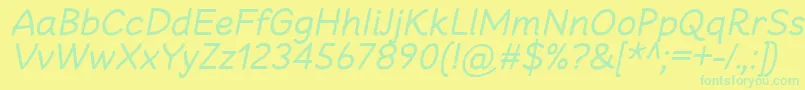 CheeronstaRegularItalic Font – Green Fonts on Yellow Background