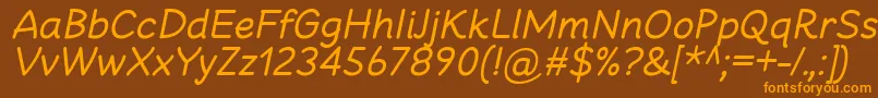 CheeronstaRegularItalic Font – Orange Fonts on Brown Background